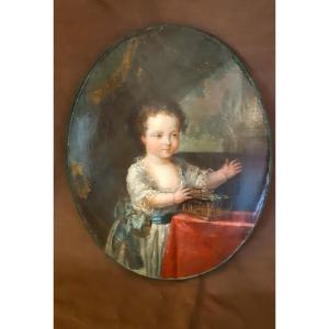 Small Portrait Of A Child, In An 18th Century Cage