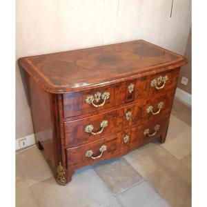 Chest Of Drawers In Olive And Rosewood Veneer, Parisian Work, Regency Period.