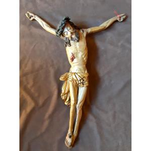 Christ en bois sculpté, polychrome, Espagne , XVIIème siècle