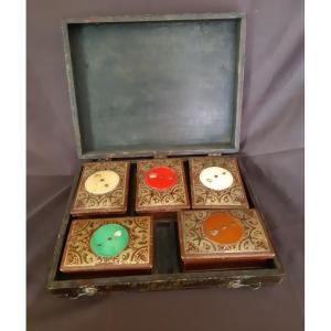 18th-century Lacquered Wooden Backgammon Set