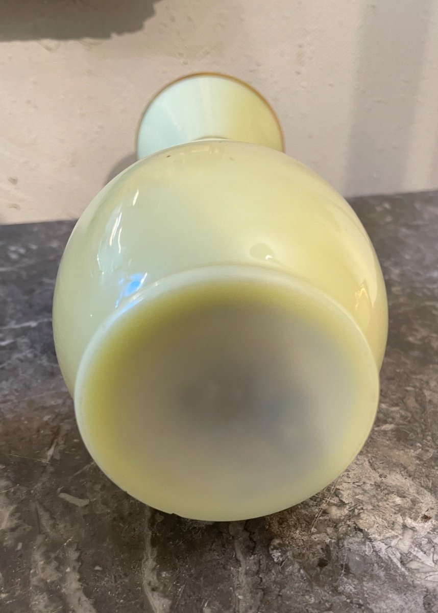Paire De Vases Opaline émaillée XIXème-photo-4