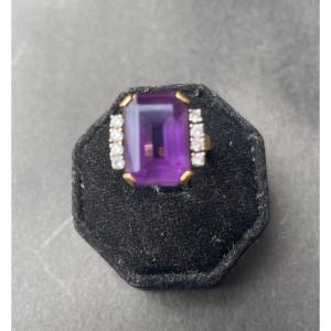 Amethyst And Diamond Ring