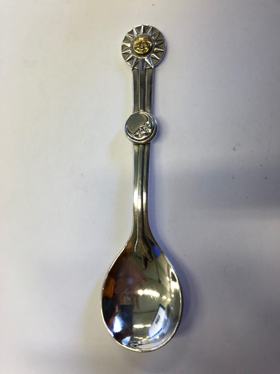 Cuillère En Argent Pour Enfants Soleil Lune 