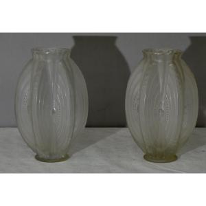 Pair Vase By Marius-ernest Sabino