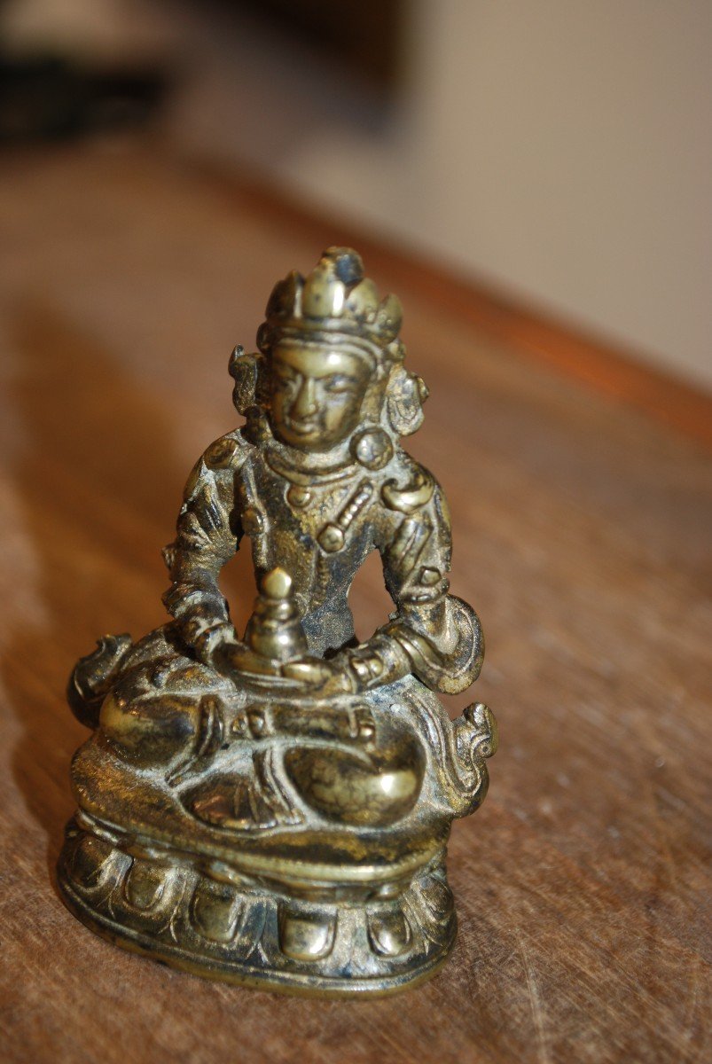 Bouddha En Bronze Doré Dix Huitième Siècle-photo-1