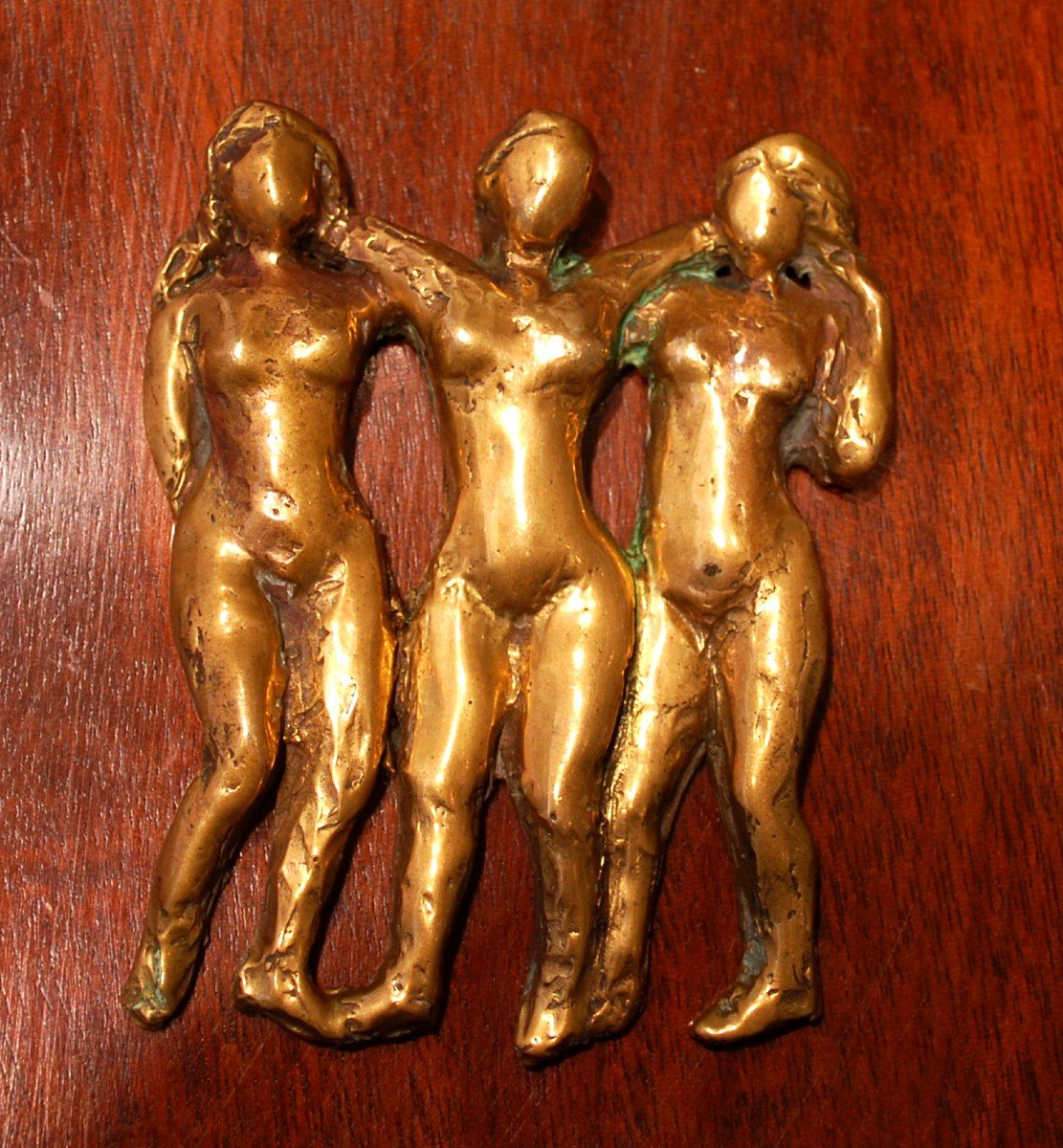 Sculpture En Bronze Doré Les Trois Graces