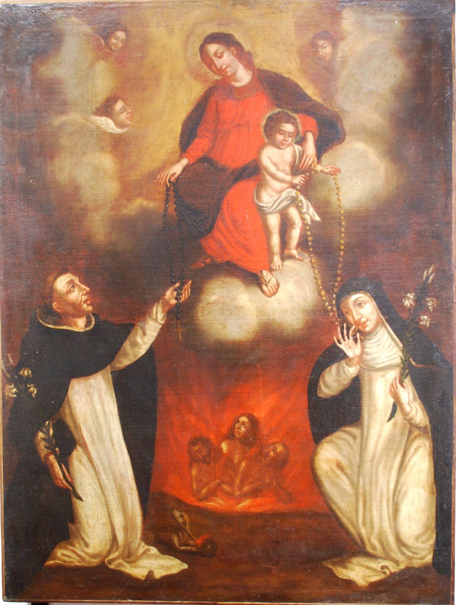 Tableau Religieux Espagnol Du Dix Septième Siècle
