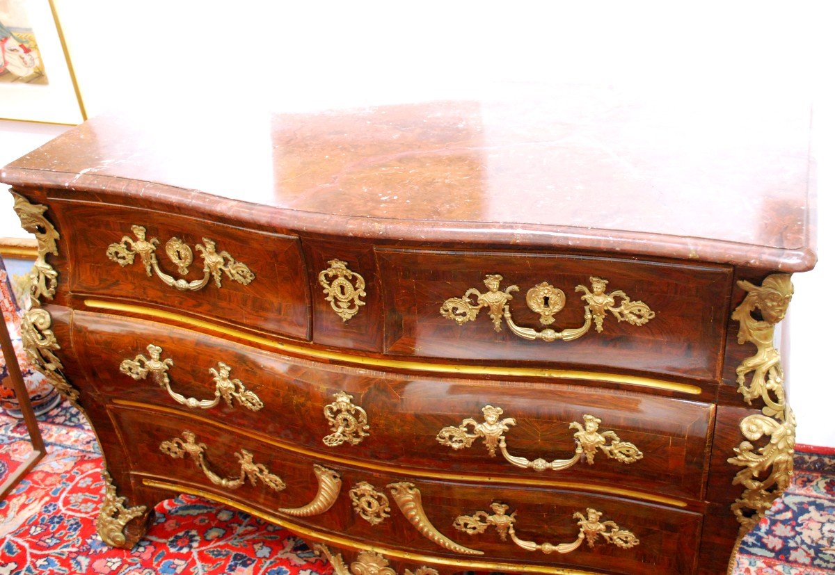 Belle et élégante Commode d'époque Régence attribuée à Etienne DOIRAT (1675-1732)-photo-6