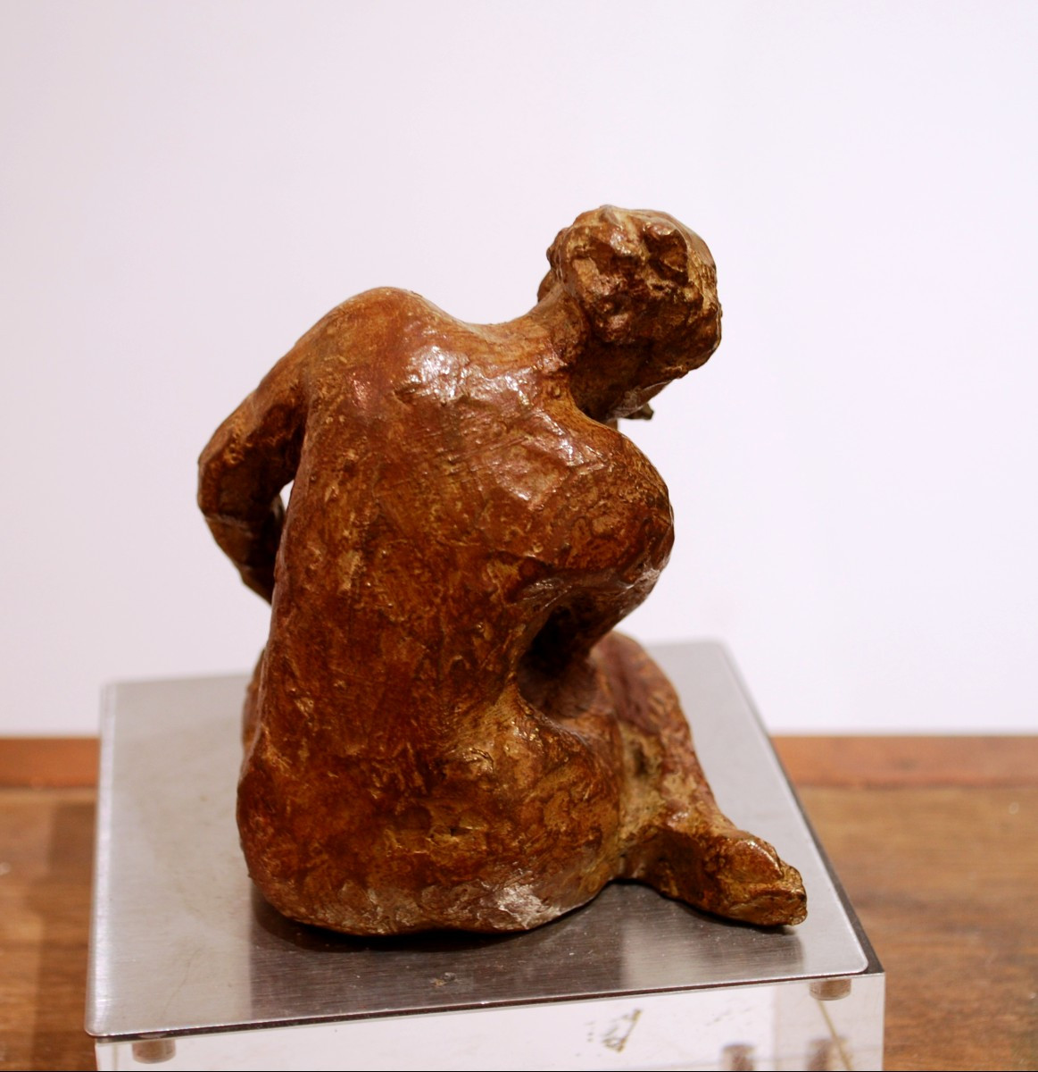 Sculpture En Bronze jeune femme rêveuse par Madeleine Tézenas du Montcel-photo-4