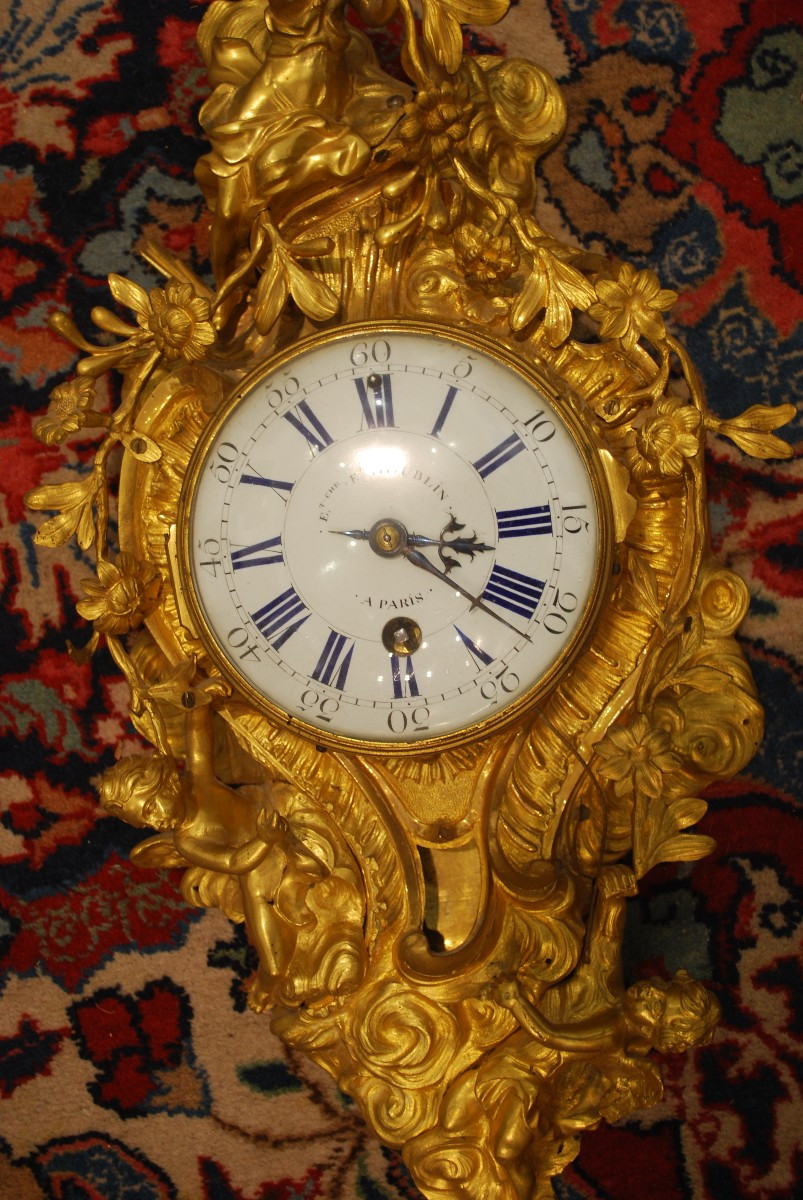 Beau Cartel d'Alcove En Bronze Doré Époque Louis Xv-photo-1