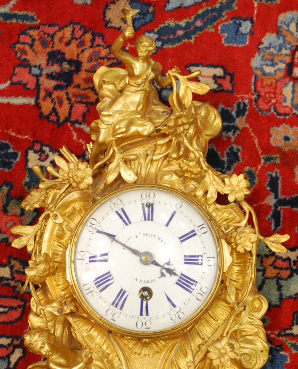 Beau Cartel d'Alcove En Bronze Doré Époque Louis Xv-photo-3