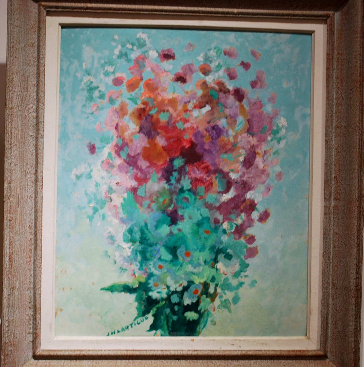 Huile sur panneau Bouquet de Fleurs par Jacque Henri Lartigue