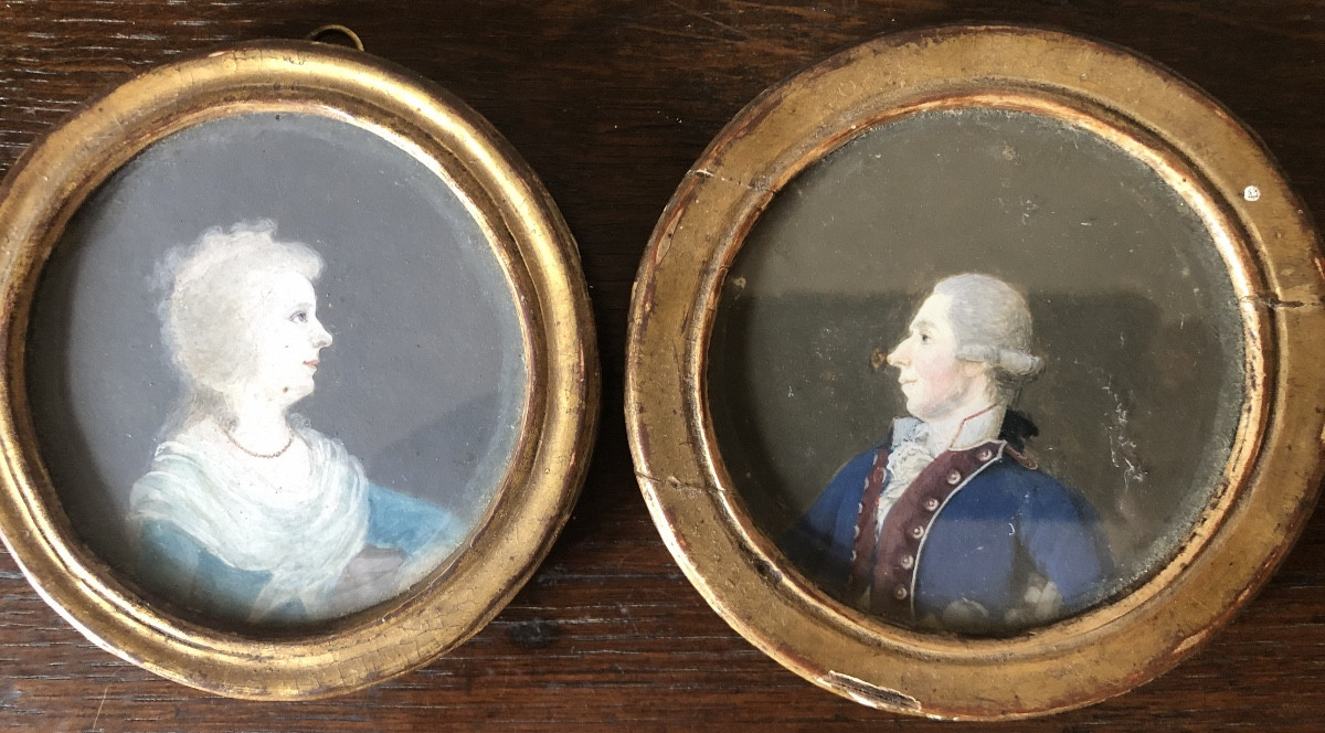 Paire de miniatures dix huitième siècle 
