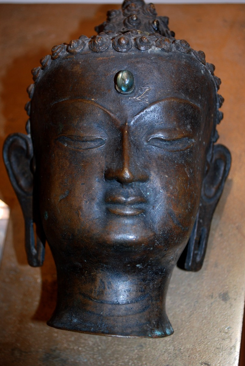 A Bronze Head Of Buddha-photo-2