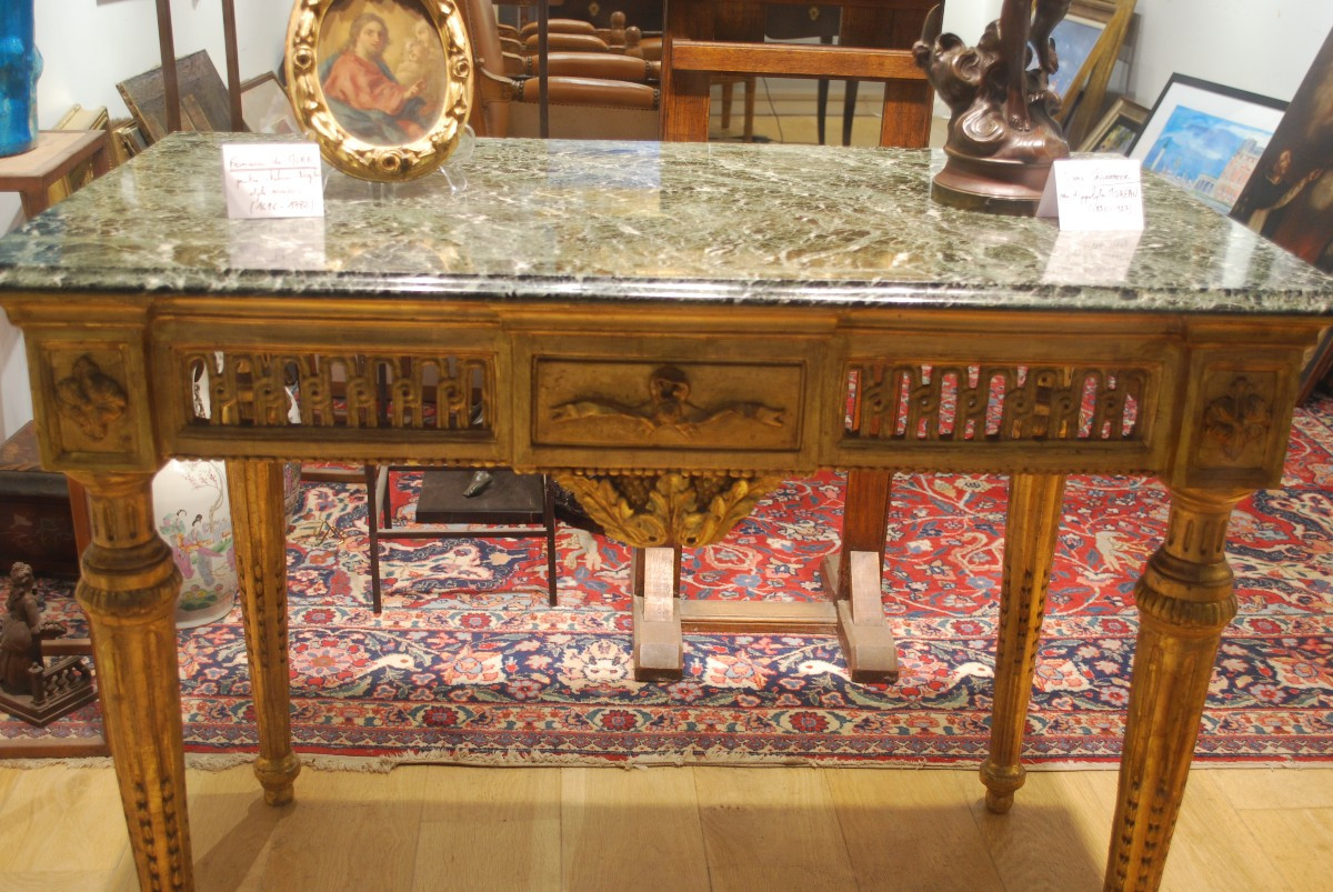 Louis XVI Period Giltwood Console Table -photo-3