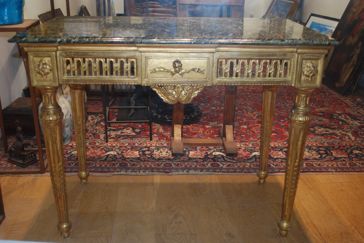 Louis XVI Period Giltwood Console Table -photo-2