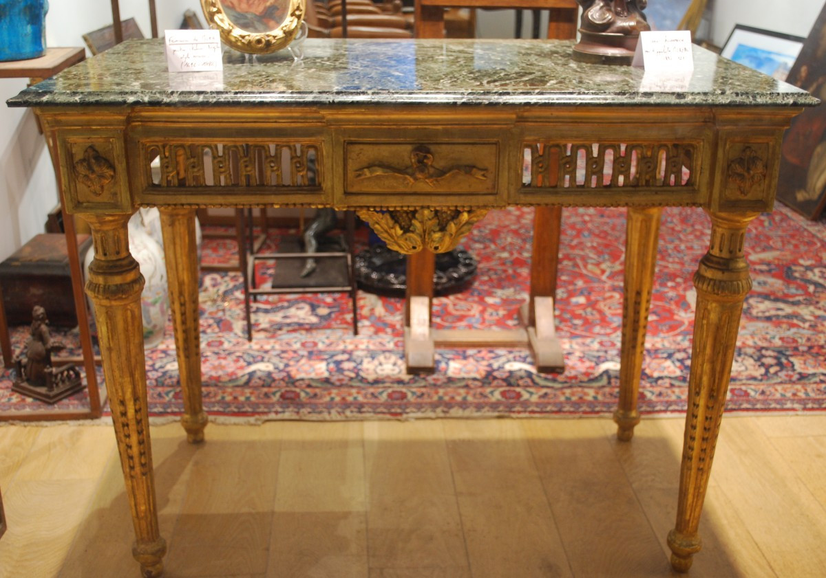 Louis XVI Period Giltwood Console Table 