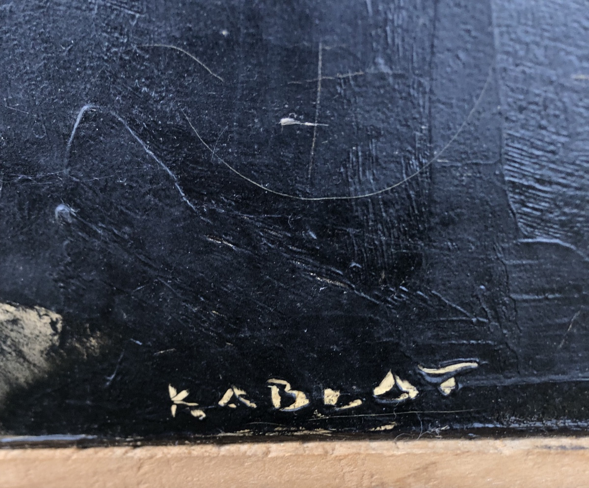 Huile sur toile par José Kablat composition abstraite -photo-3