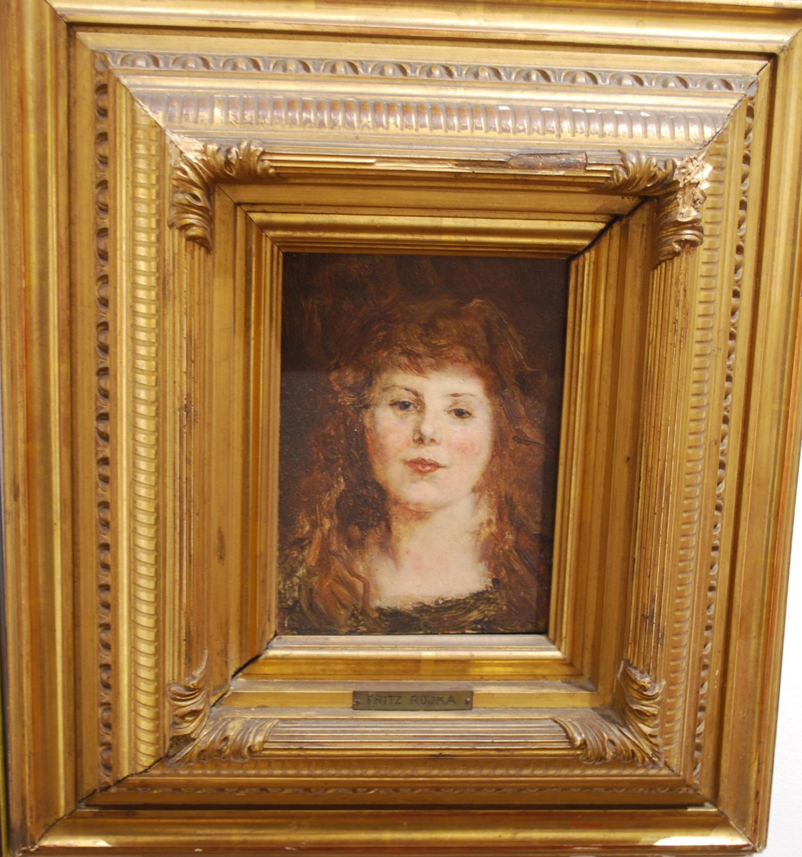 Oil On Panel, Portrait Of A Woman By Fritz Rojka-photo-2