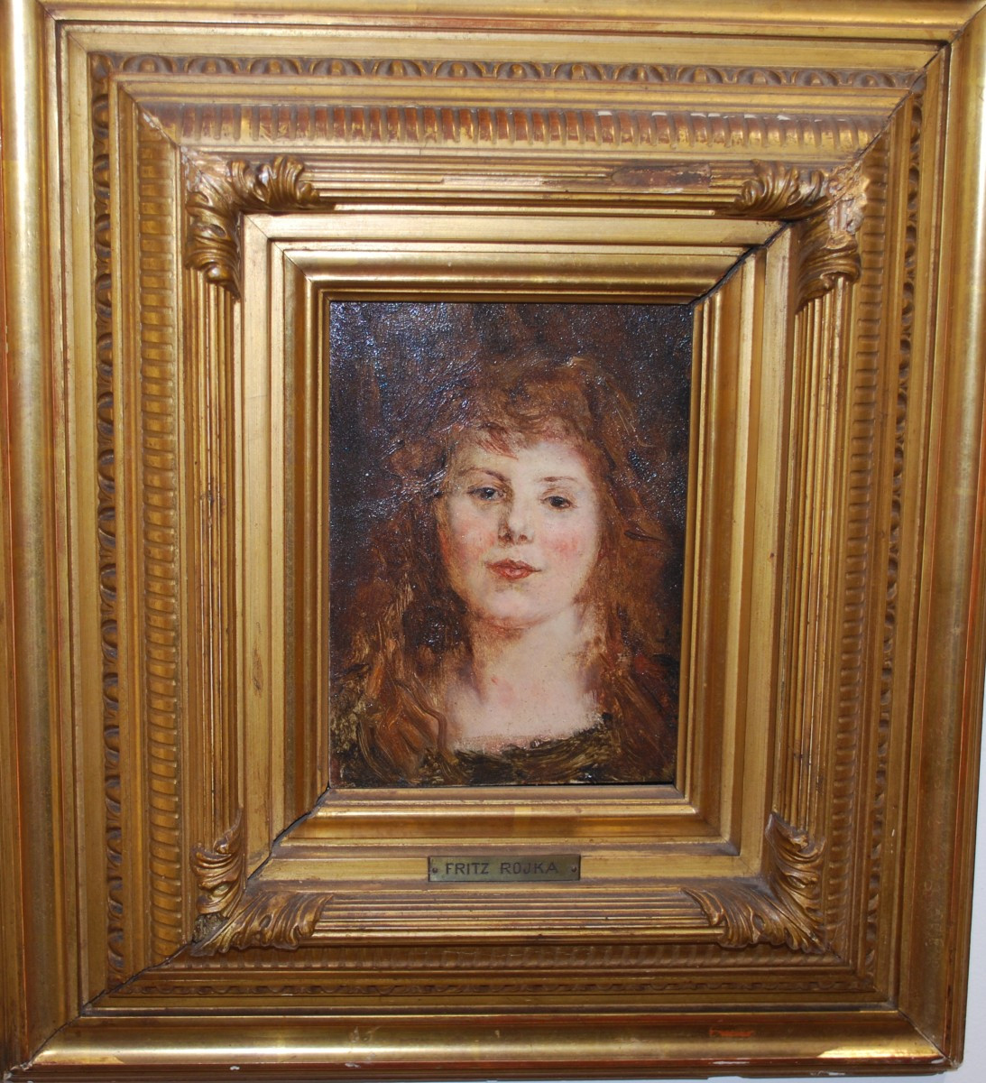 Oil On Panel, Portrait Of A Woman By Fritz Rojka-photo-3