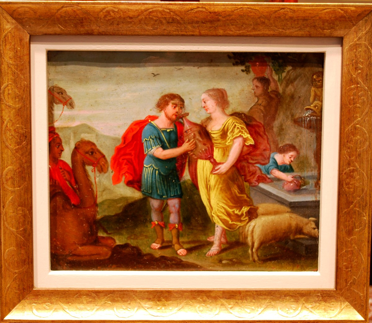 Huile sur cuivre 17ème siècle "Ulysse et Circée"-photo-2