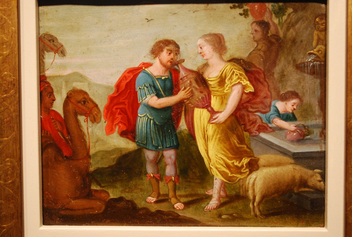 Huile sur cuivre 17ème siècle "Ulysse et Circée"-photo-3