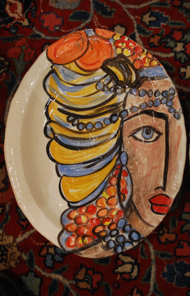 Paire de plats Visages par Eugénie Julien-photo-2