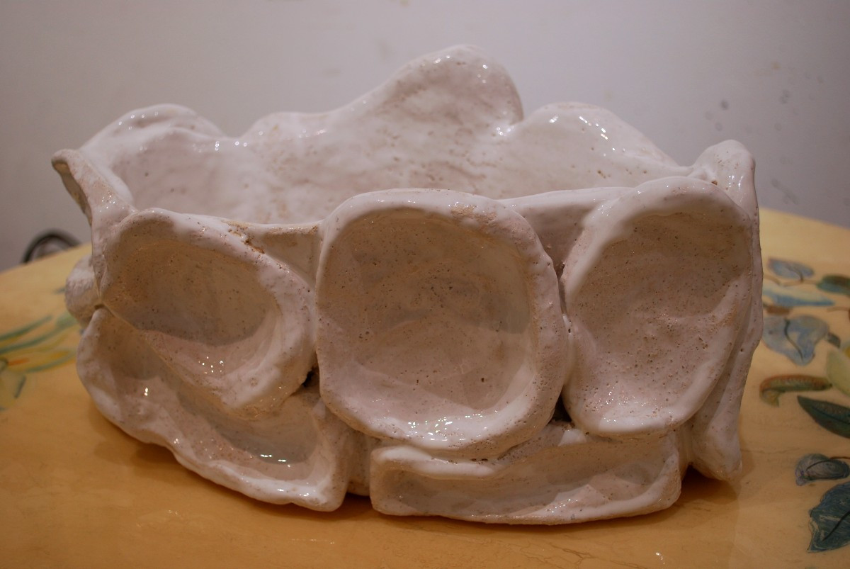 White Glazed Stoneware Bowl By Eugénie Julien-photo-2