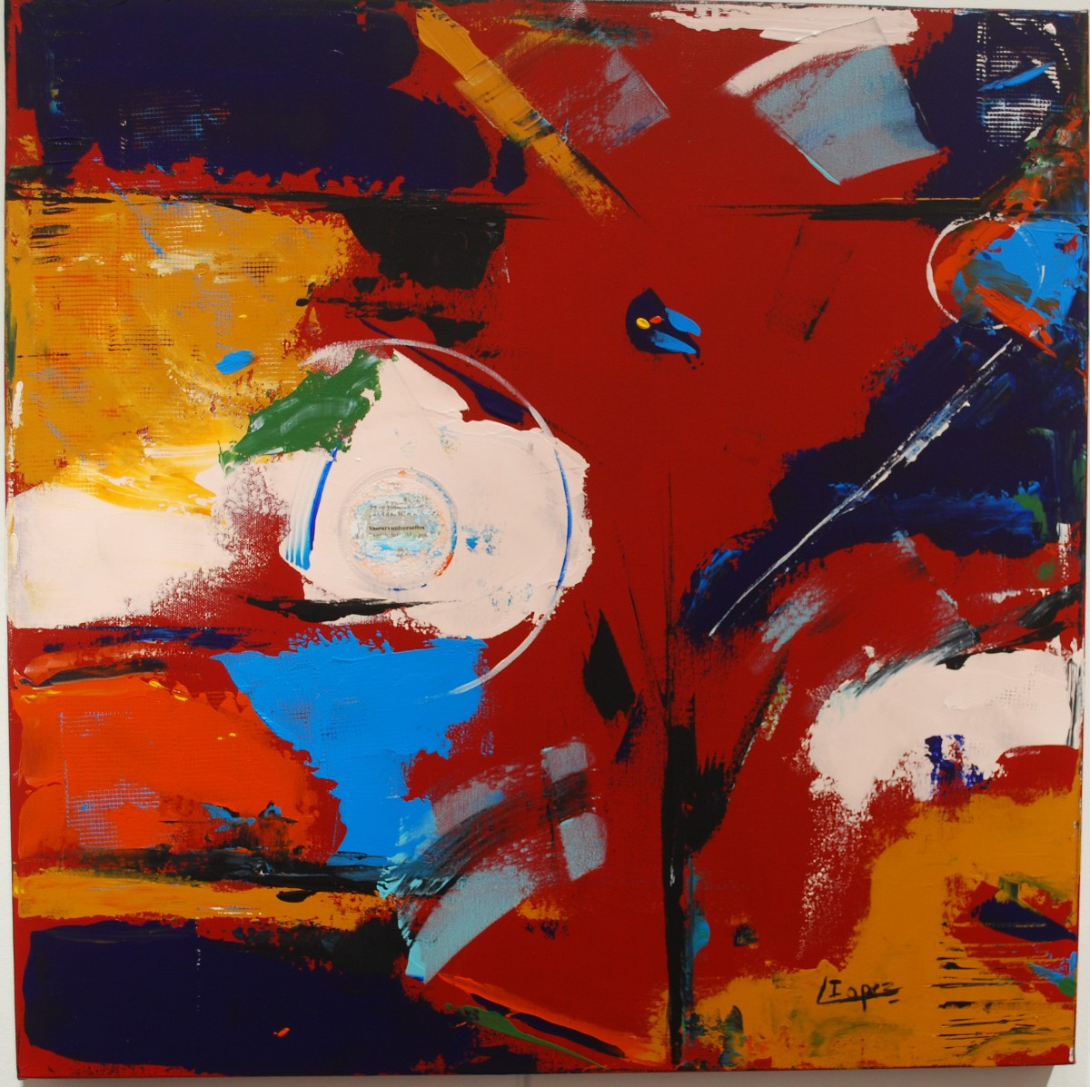 "Valeurs universelles" par Isabel Lopez" acrylique signée en bas à droite-photo-2