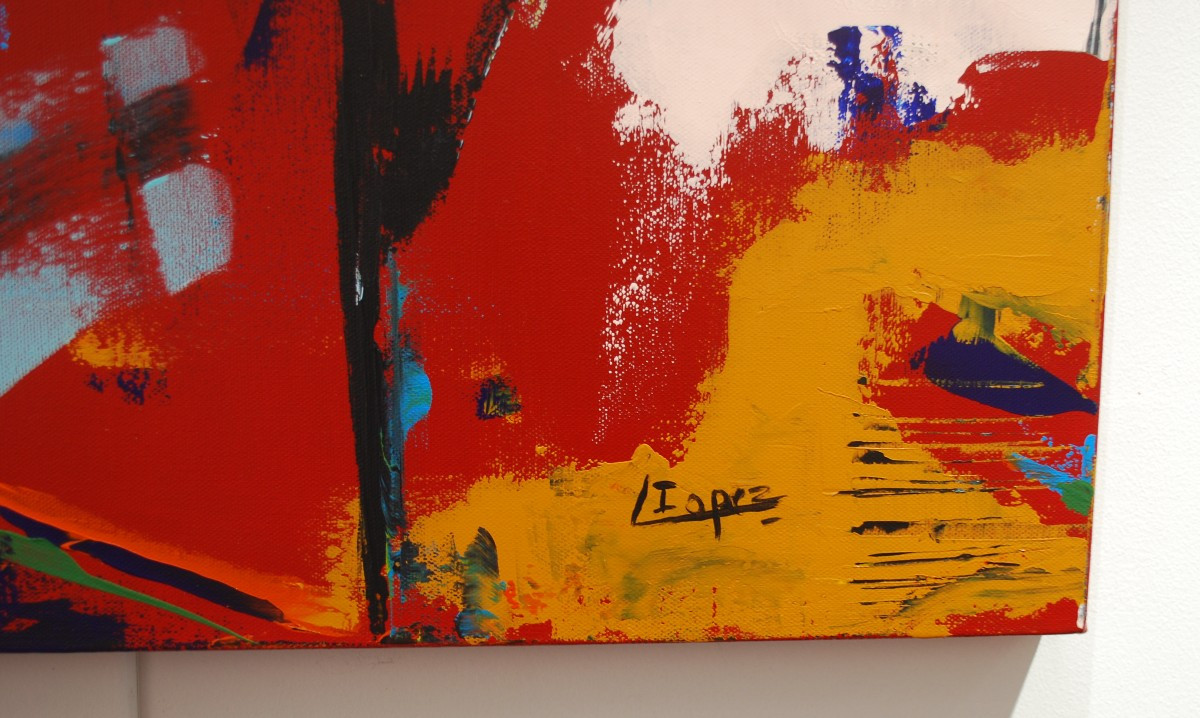 "Valeurs universelles" par Isabel Lopez" acrylique signée en bas à droite-photo-3