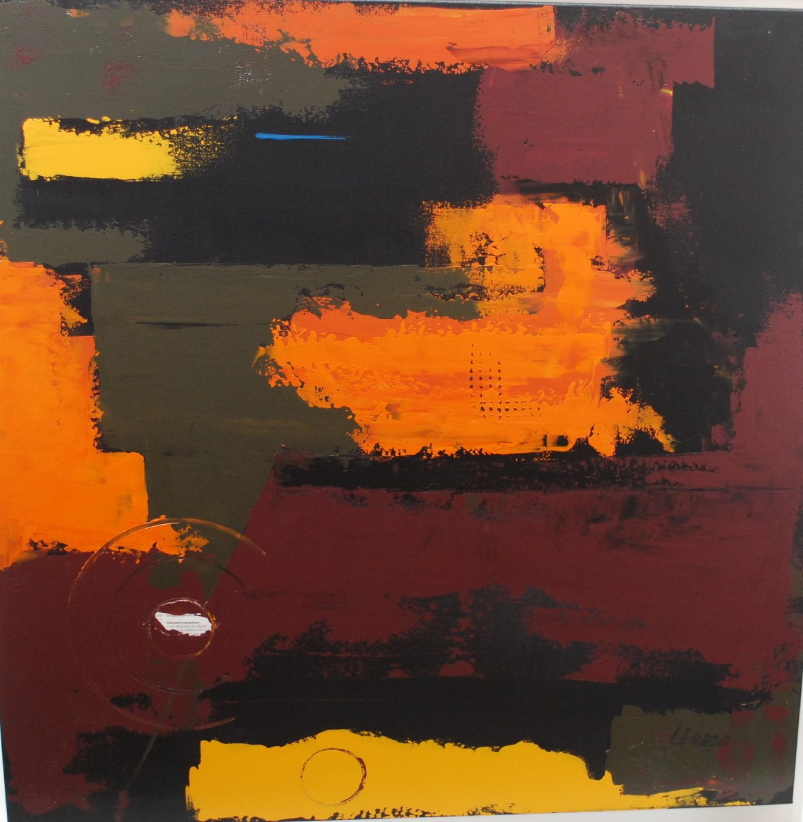 "Charme et suspens" par Isabel Lopez acrylique signée en bas à droite-photo-2