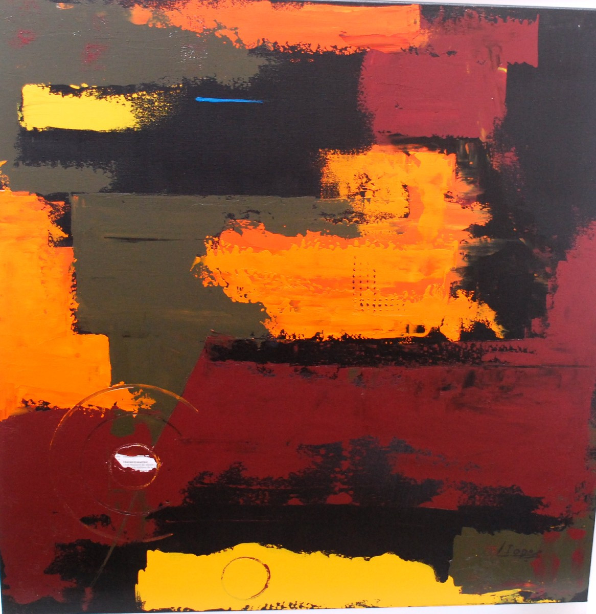 "Charme et suspens" par Isabel Lopez acrylique signée en bas à droite