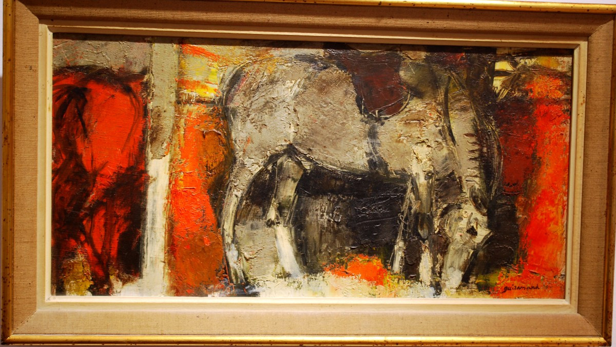 Chevaux à l'écurie par Paul Guiramand signé en bas à droite