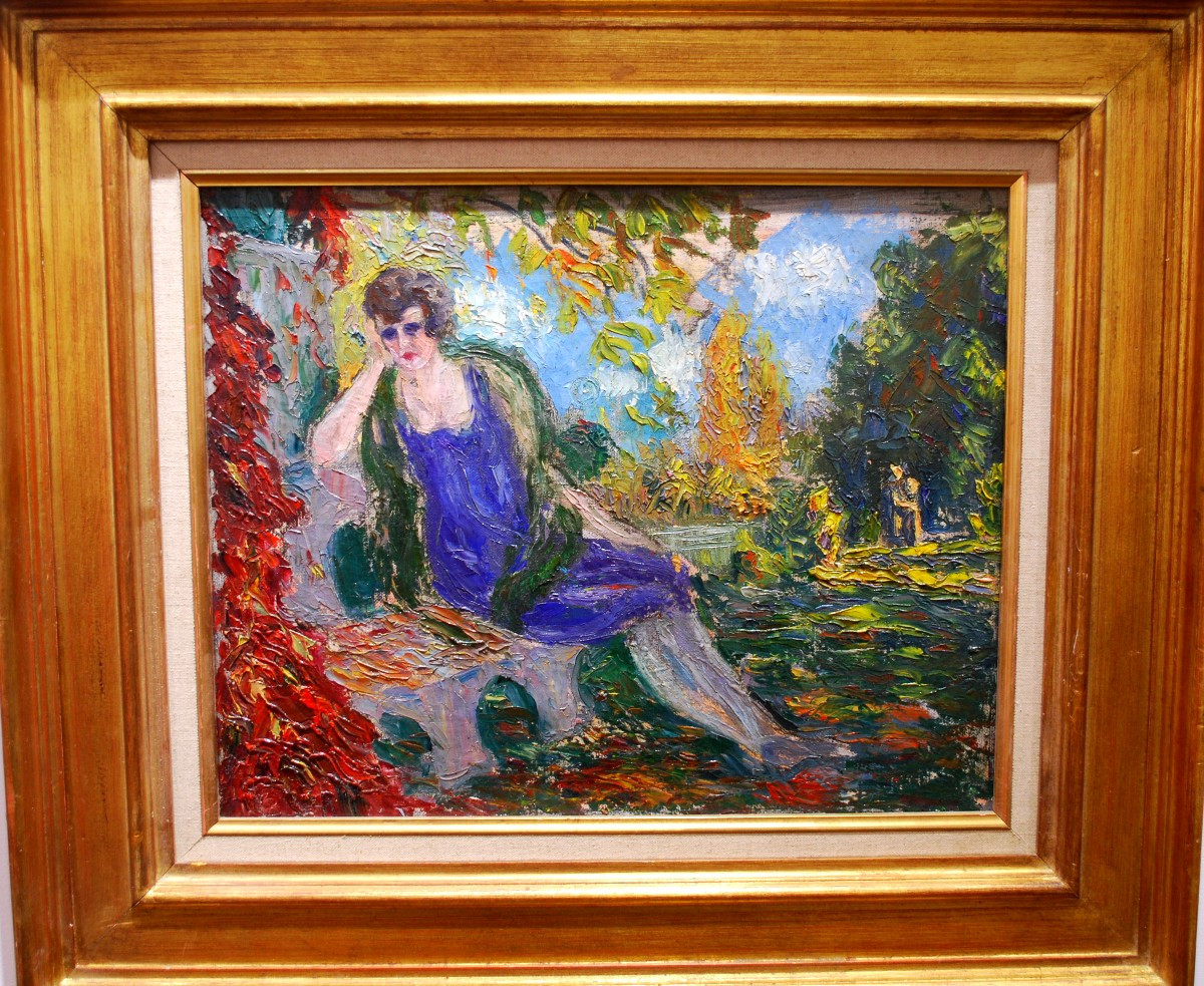 Jeune femme dans un parc -photo-2