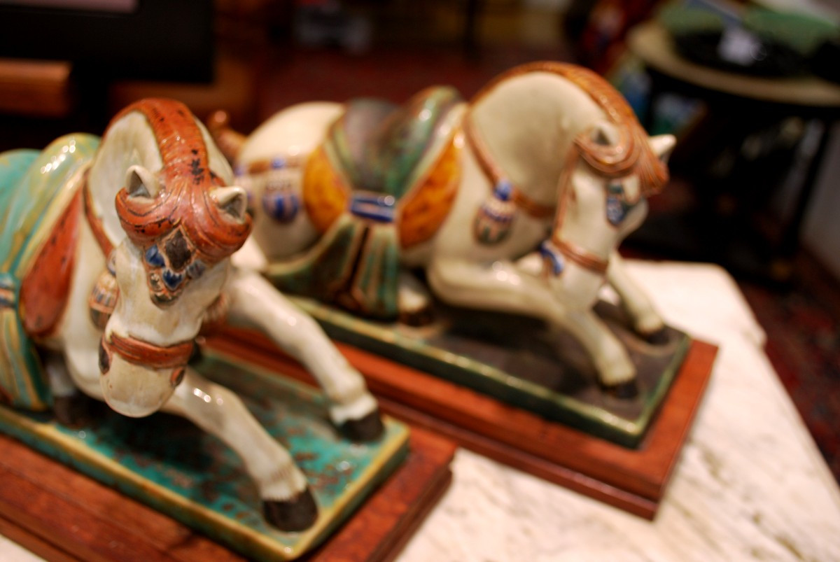 Paire de chevaux émailllés -photo-4