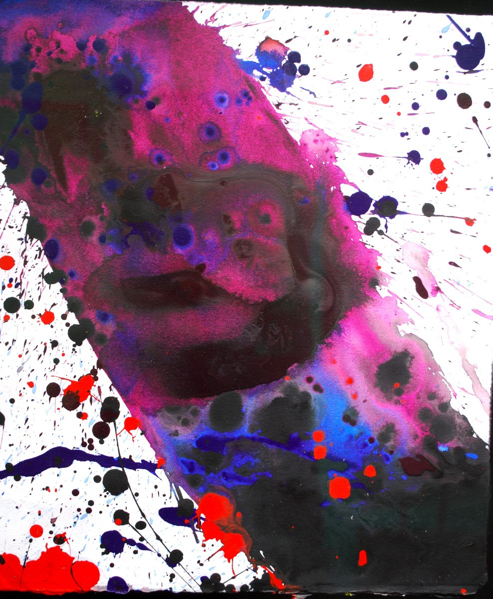Acrylique sur papier par Sam Francis (1923-1994)-photo-3