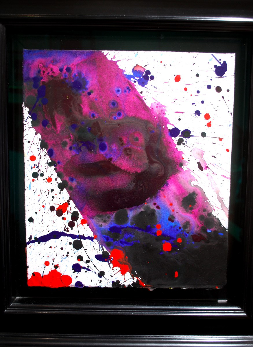 Acrylique sur papier par Sam Francis (1923-1994)-photo-1