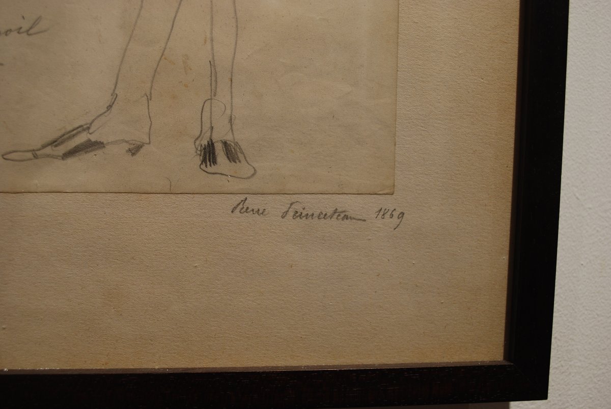 Large Caricature By Princeteau, Dated 1869, Annotated By Anatole De Frisenpoil-photo-3
