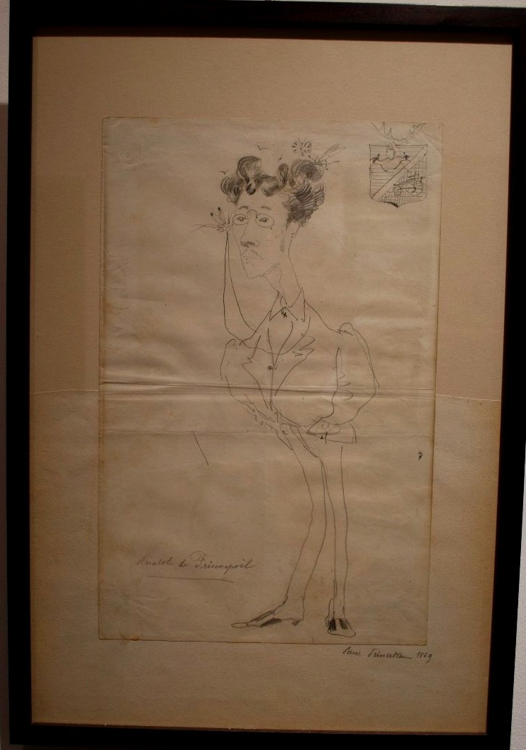 Large Caricature By Princeteau, Dated 1869, Annotated By Anatole De Frisenpoil