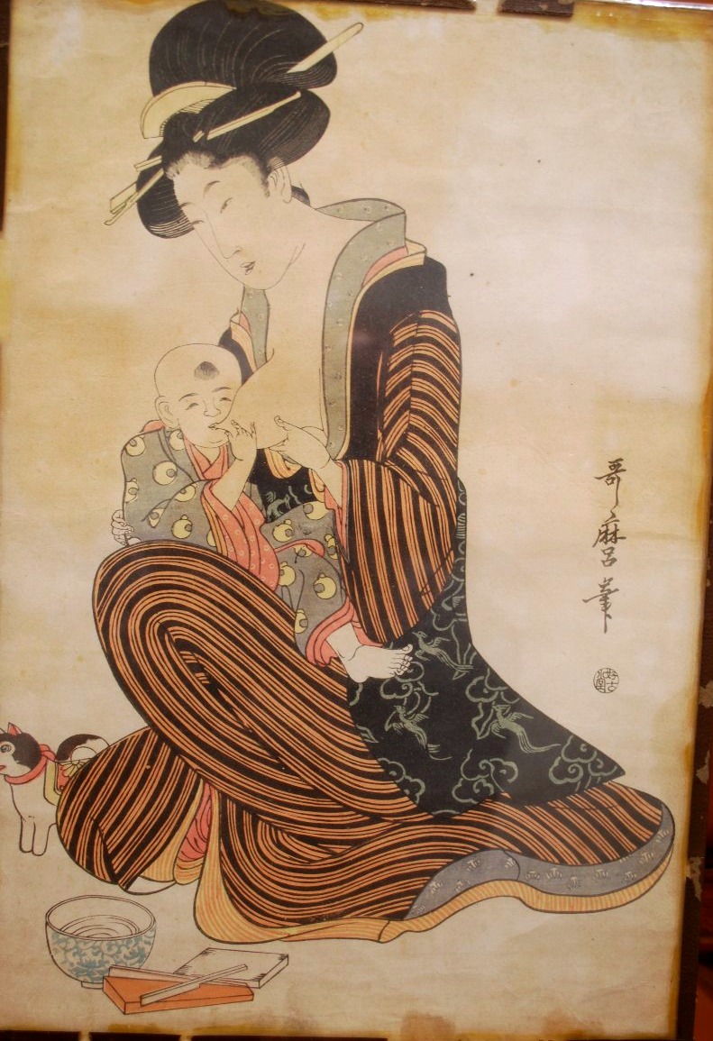 Japanese Woodblock Print: A Mother's Love For Her Child By Kitagawa Utamaro-photo-3
