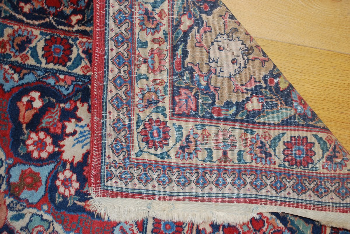A Beautiful, Large, Hand-knotted Kashan Persian Rug Featuring An Animal And Floral Pattern Of Exotic Birds -photo-1