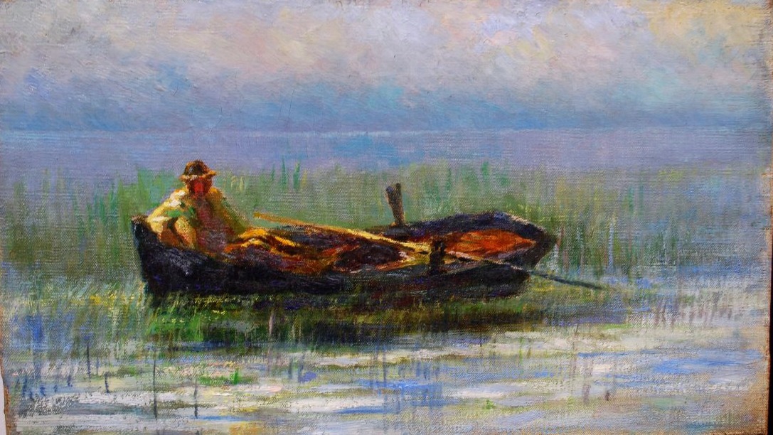 Milanese School, Figure In A Boat, Ca. 1900 