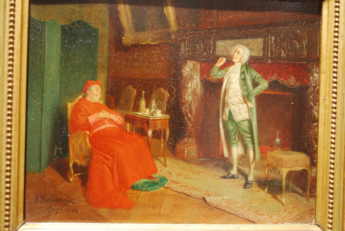 Cardinal Dans Un Salon Du Dix Huitième Siècle-photo-2
