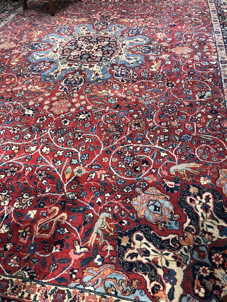 Beautiful And Important Hand-knotted Persian Carpet Decorated With Stylized Volatile Animals, Ducks.-photo-3