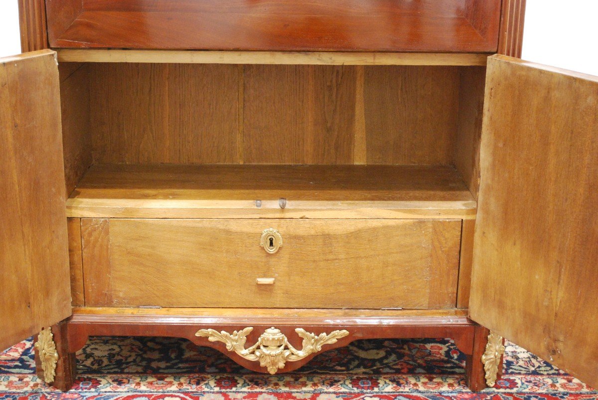 Secretary In Mahogany Veneer Louis XVI Period Stamped Stumpff XVIII-photo-3