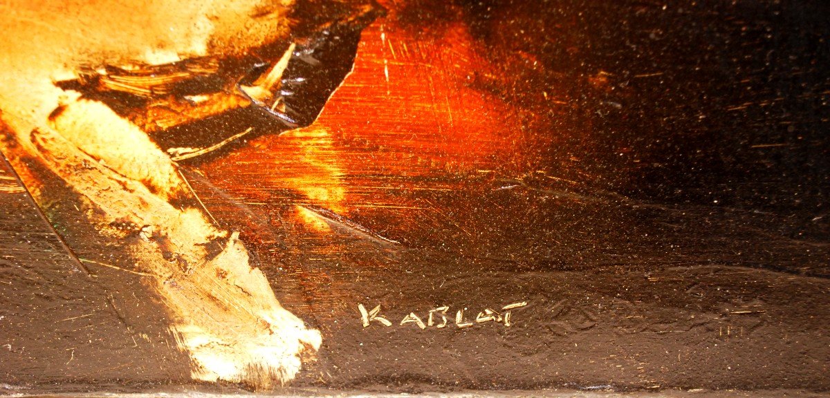 Peinture Abstraite Par José Kablat De 1959 Signée-photo-3