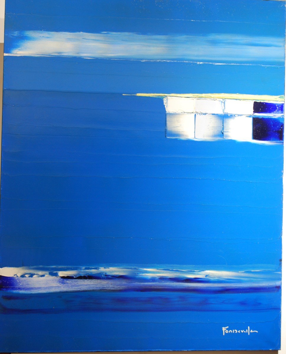 Huile Sur Toile Barques Par Guy Fontdeville-photo-1