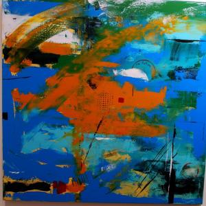 Composition abstraite " Una matina " acrylique sur toile par Isabel Lopez 