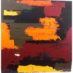 "Charme et suspens" par Isabel Lopez acrylique signée en bas à droite