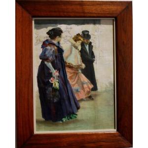 Tableau sortie de bal par Roman Ribera (1848-1935) 1913